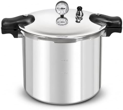 Barton Pressure Canner Release Valve Aluminum Canning Pot Cooker Pot Stove Top with Pressure Gauge Instant Fast Cooking Pot Stewing Locking System (22 Quarts) Meat, Poultry & Vegetables