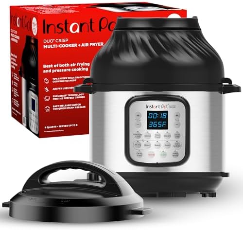 Instant Pot Duo Crisp 6 Qt 11-in-1 Air Fryer + Pressure Cooker, Steel